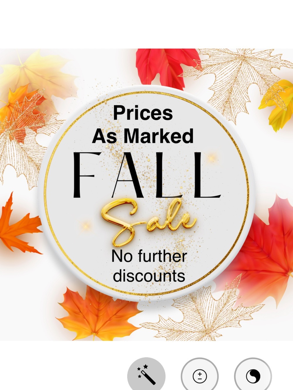 Prices as marked , no other discounts or offers during sale, Price is as marked